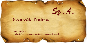Szarvák Andrea névjegykártya