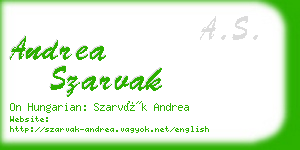 andrea szarvak business card